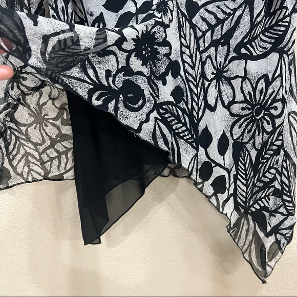 Separates By New York City Design Co Black Floral Silk Top Sz 2XL Y2K Fairy Boho - Picture 2 of 8